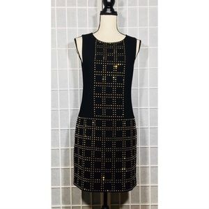 TRINA TURK DRESS SZ 4 EMBELLISHED GOLD STUDDED